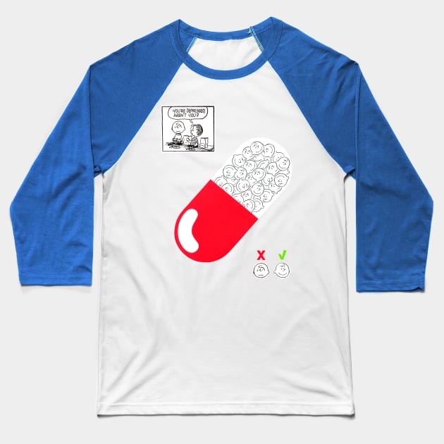 Are You Depressed? Baseball T-Shirt by fun stuff, dumb stuff